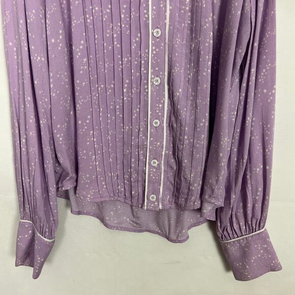 Free People Womens Top S Star Print Oversized Pin Tuck Boho Relaxed Minimalist - Picture 4 of 10